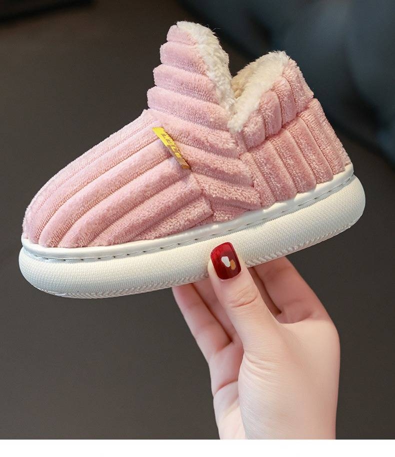 Pantofole invernali per bambini con fodera in pelliccia, suola antiscivolo, comode pantofole da casa per bambini e bambine (diversi colori e taglie)_voghion.com