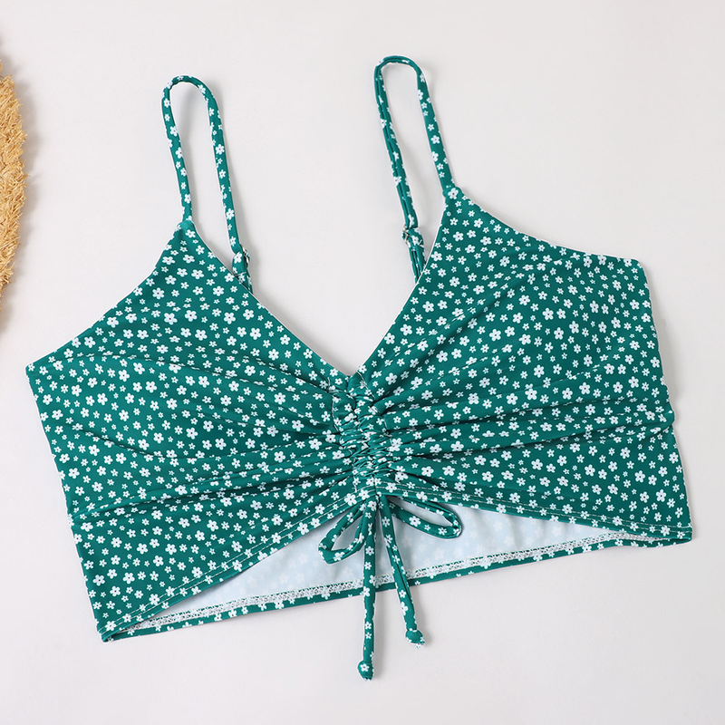 Maillot de bain fendu pour femme Boxer multicolore à imprimé conservateur_voghion.com