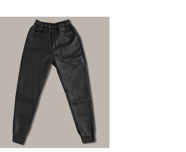 Herretøj Plus fløjlsfortykkende læderbukser motorcykel vindtætte vandtætte PU-læderbukser elastiske afslappede varme skinny lange bukser_voghion.com