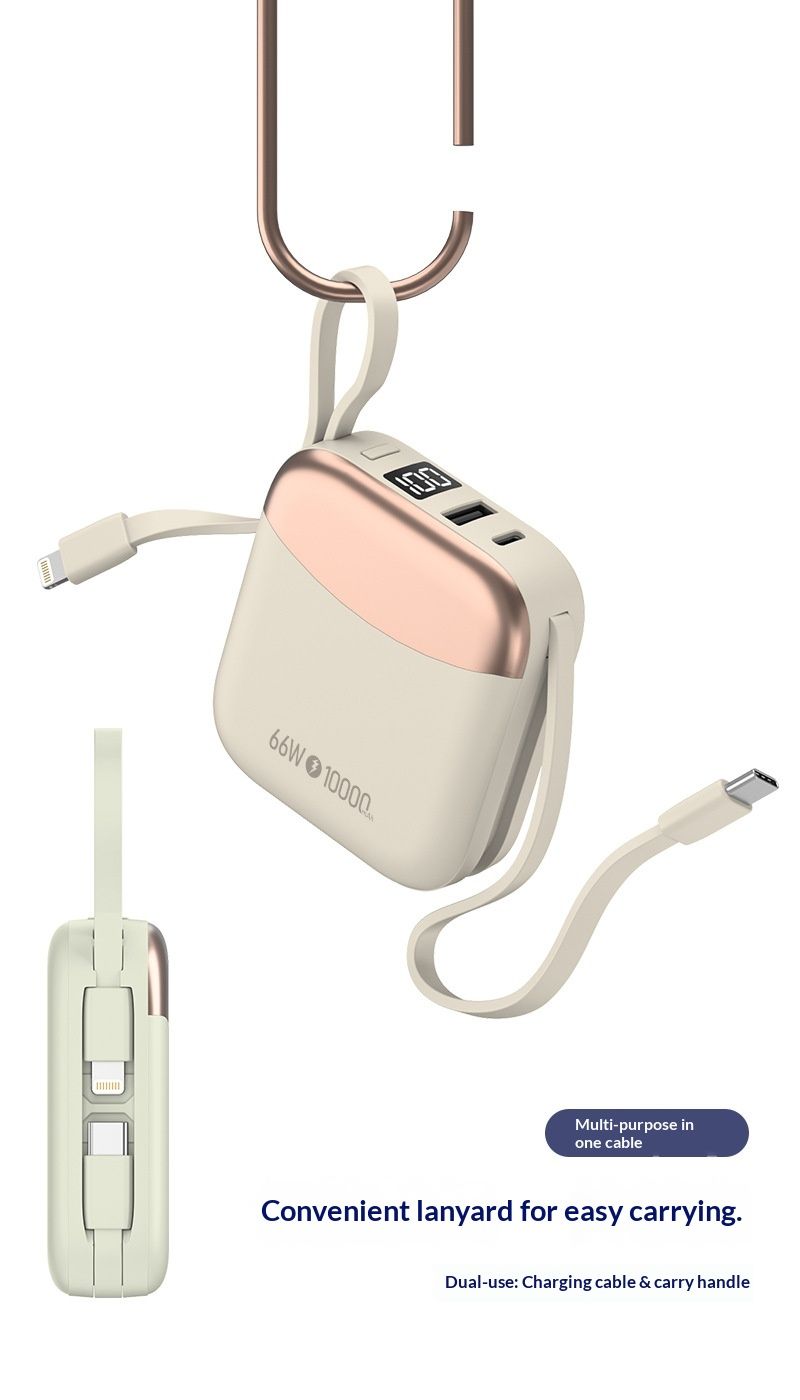 Mini cordino portatile Private Model da 10000 mAh con ricarica super veloce e cavo integrato, regalo di alimentazione mobile_voghion.com