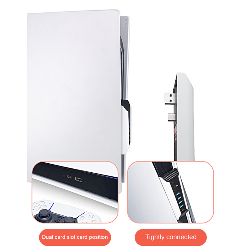 Kunjiuyou Dockingstation-Erweiterung, stabiler Ausgang, 5-in-1-Treiberfreie Übertragung, 5-Port-Erweiterungs-Hub-Ladegerät, USB-Extender für PS5, Schwarz_voghion.com