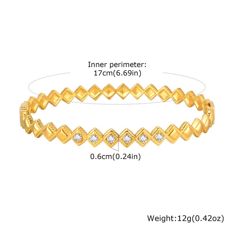 Bracciale apribile in acciaio inossidabile con zirconi bianchi e diamanti, da donna, in oro_voghion.com