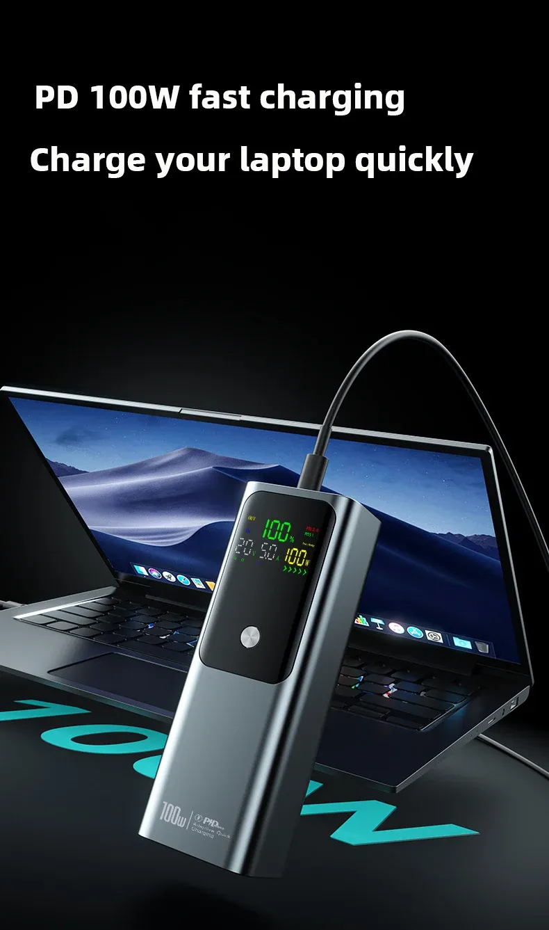 20000 mAh Powerbank mit großer Kapazität, tragbar, 100 W, USB C, schnelles Laden, mobiler externer Akku für iPhone 16_voghion.com