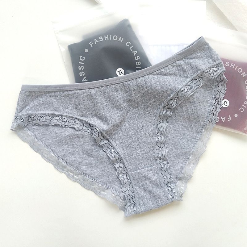 2025d Women's Summer Underwear Triangle Mid-Waist Cotton Breathable Panties_voghion.com