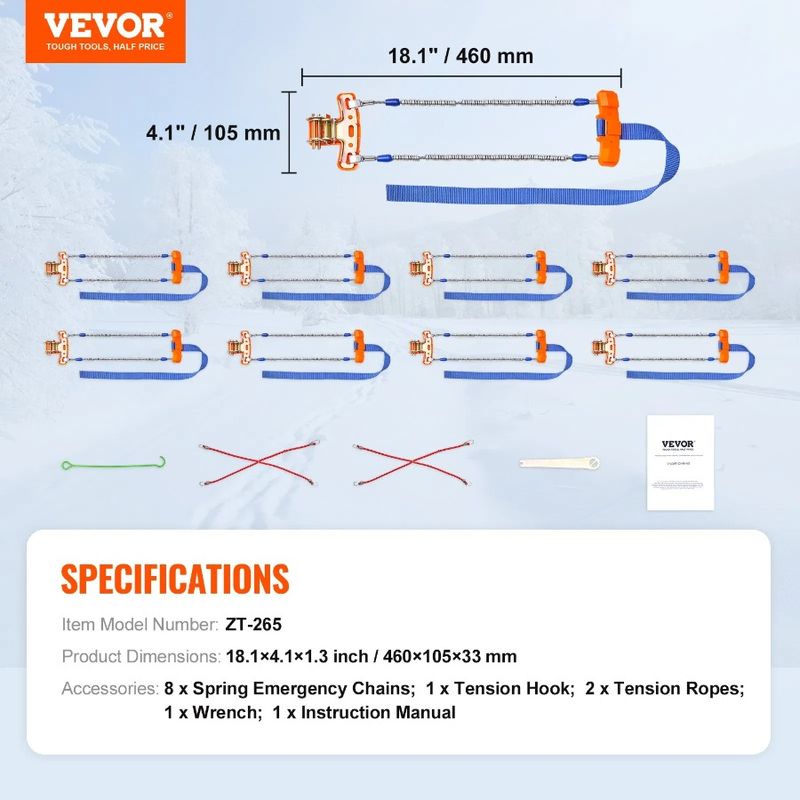 PCS Truck SUV 9.211.2in Width Tire Chains 23528mm 8 Pickup Car For Snow_voghion.com