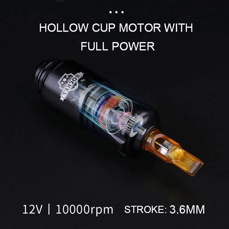 Rotary Tattoo hine Professionale Breve Mini Rocket Motor RCA Corsa di alta qualità 3.6mm Rocket Tattoo Pen Gun Alluminio 2023 hot_voghion.com