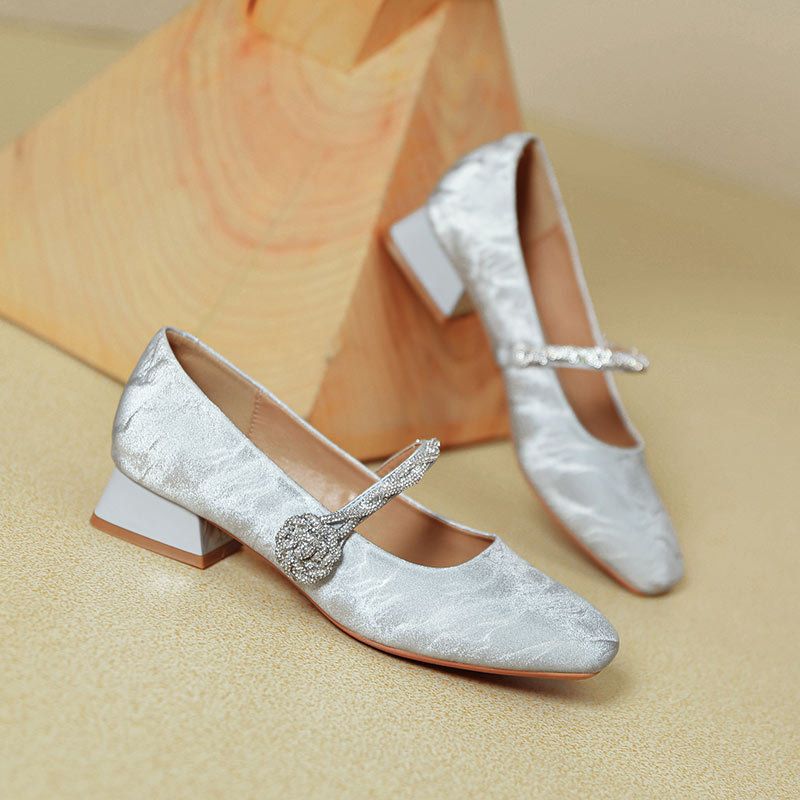 Mary Jane con punta quadrata e tacco grosso per donna con cinturino con fibbia magica, tacco alto 2025, nuova primavera autunno, stile francese, tacco basso_voghion.com