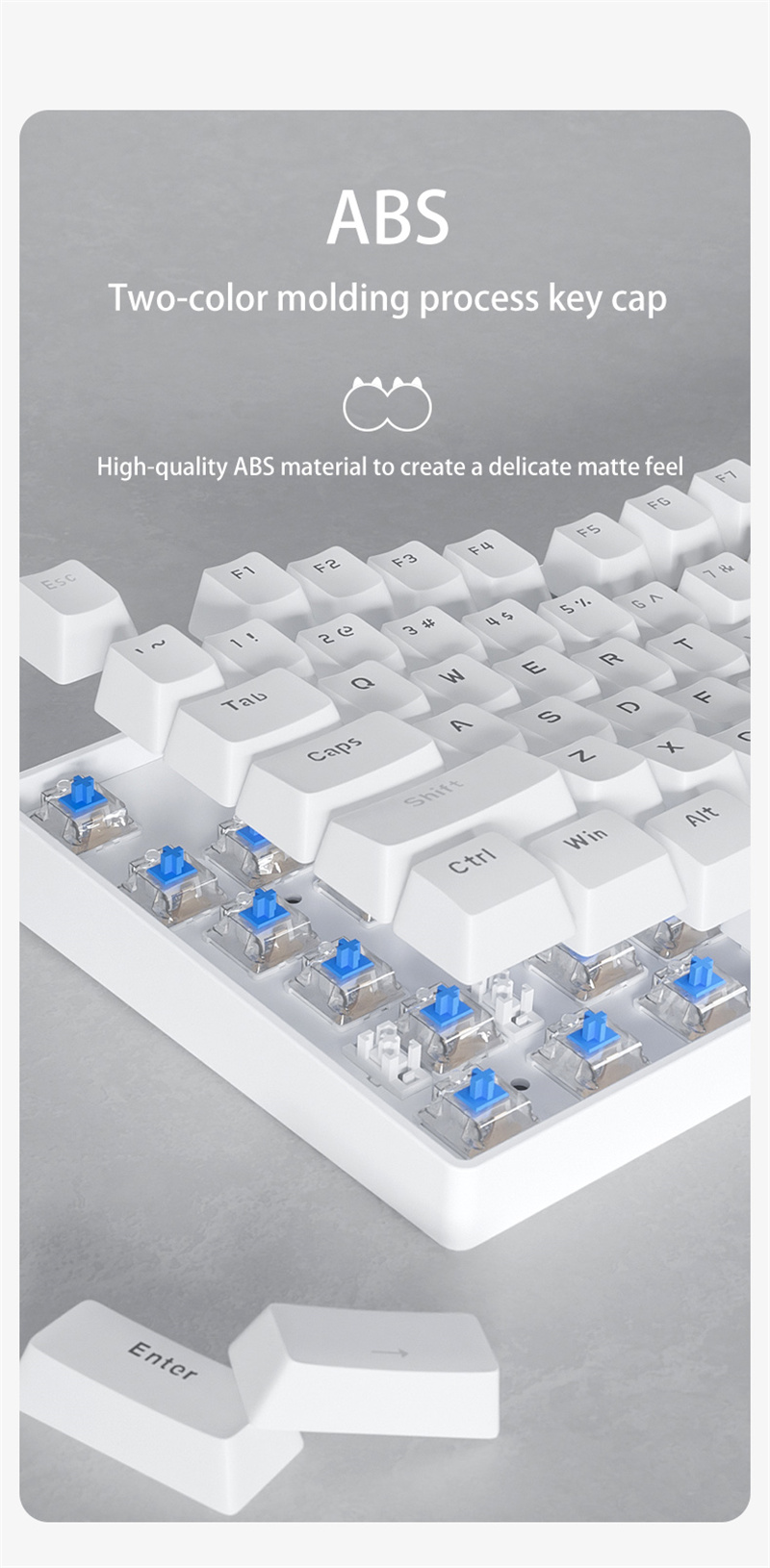 Métal mat nouveau panneau ing couleur clavier mécanique filaire clé de rétroéclairage coloré jeu d'interface USB hors ful_voghion.com