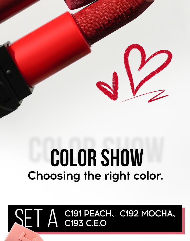 MLSMILE Embossed Matte Lipstick Set Easy To Color Moisturizing Lipstick Natural Nude Color 3 Pieces_voghion.com