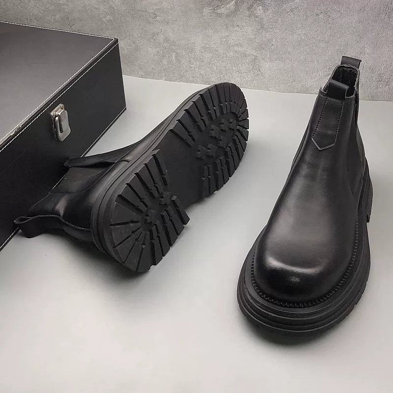 Ghete de piele cu vârf înalt pentru bărbați, toamnă-iarnă, noi, cizme Martin, stil britanic, tendință retro, cizme cowboy pentru bărbați, cizme Martin retro_voghion.com