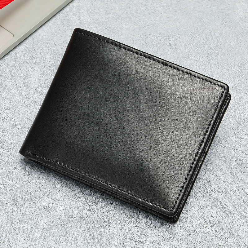 Geldbörse Herren-Kurzschluss-Oberschicht-Rindsleder-Herrenleder-handgemachte authentische Geldscheinklammer-Herren-Münzbrieftasche_voghion.com