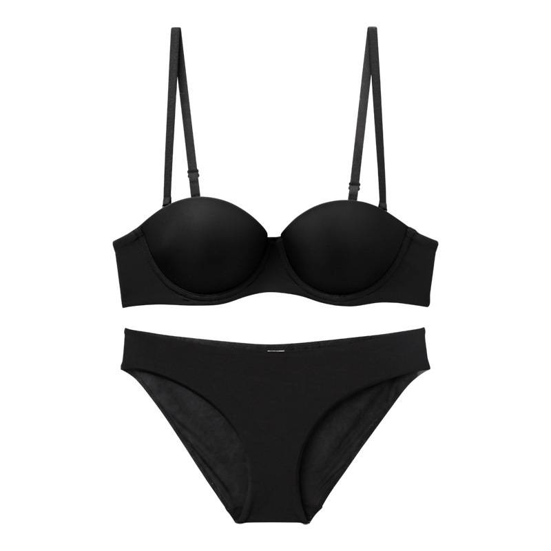 Women's Intimates Smooth Seamless Half Cup Underwear Women's Thin Soft Steel Ring Adjustable Top Thin Bottom Thick Bra Sexy Push Up Bra_voghion.com