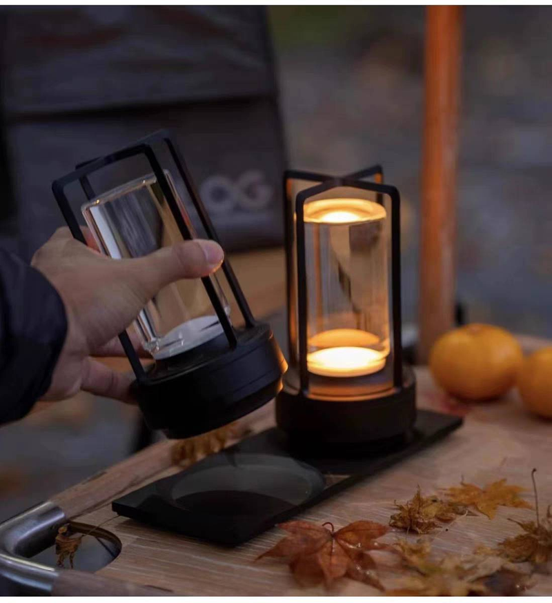 Lampada da tavolo a LED - Controllo touch, ricaricabile tramite USB, ultra luminosa per bar/campeggio (portatile, luce regolabile, illuminazione d'atmosfera dimmerabile)_voghion.com