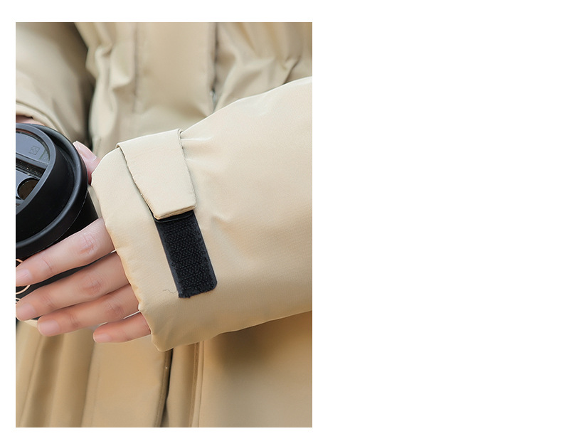 Women's Parka Coat With Detachable Rabbit Fur Hood, Waist-Belted Winter Jacket, Thickened Polyester Shell & Down Cotton Filling For Casual & Office_voghion.com