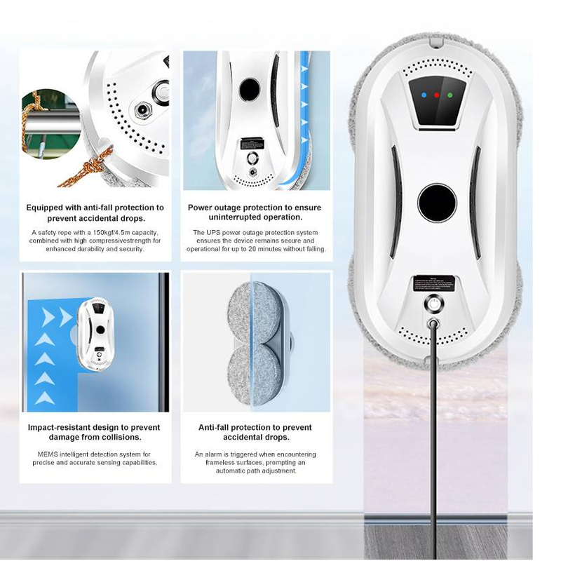 Akıllı Pencere Temizleme Robotu, Tam Otomatik Ev Tipi Yüksek Bina Çift Taraflı Pencere Temizleme ve Pencereye Özel Elektrikli Cam Temizleme Aracı_voghion.com