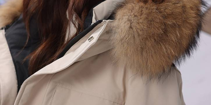 "Arctic-Proof Long Down Coat – White Goose Feather Filled, Windproof Thermal Jacket For Couples (Detachable Hood, Slim Fit, Zippered Pockets)"_voghion.com