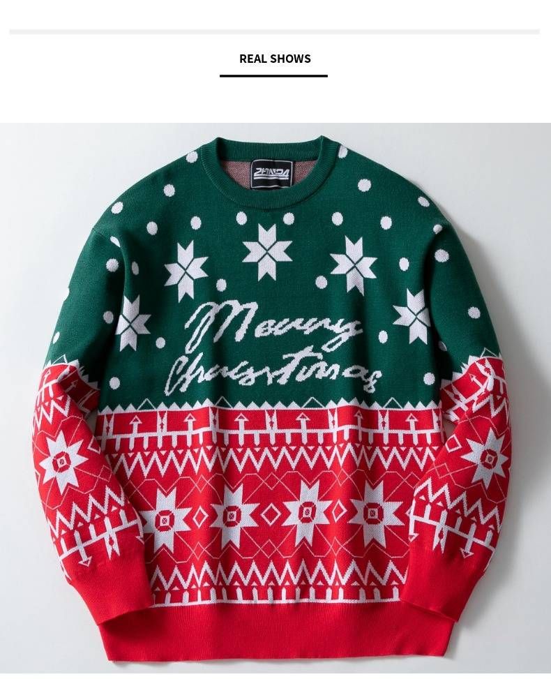Men's Christmas Fair Isle Knit Sweater - Cozy Crewneck Pullover For Autumn/Winter - Trendy Streetwear Style (Green/White, Sizes M-3xl)_voghion.com