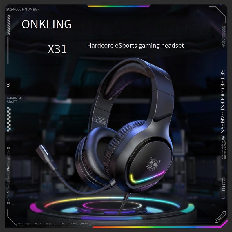 ONIKUMA X31 Wired Gaming Headset With Microphone, 50mm Drivers, Noise Isolation, Comfortable Over-Ear Design_voghion.com