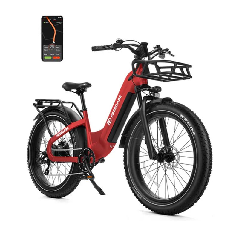 Bicicleta elétrica FREEDARE Eden para adultos com cesta frontal e controle por aplicativo GPS inteligente, bateria de 48 V e 20 Ah, sensor de torque_voghion.com