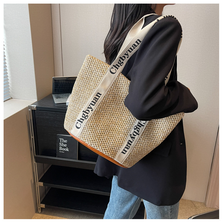 Borsa a tracolla alla moda da donna, borsa a secchiello per le vacanze di grande capacità_voghion.com