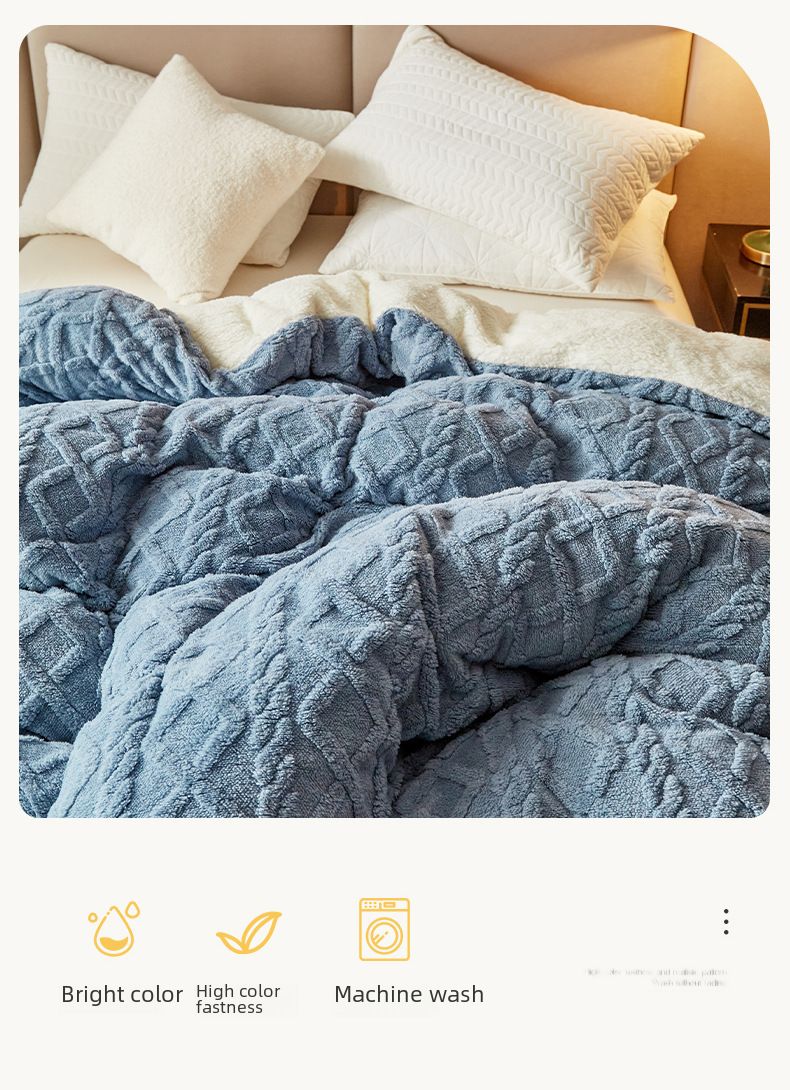 Double-layer thickened Tower velvet blanket lambswool sofa blanket office nap air conditioning children's blanket quilt cover_voghion.com