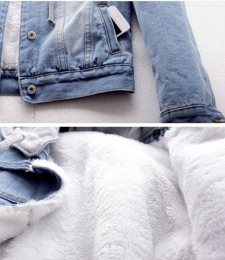 Koreanischen Stil Slim Fit Kurze Jeansjacke Damen Langarm Kapuzenmantel Frühling Herbst Neuankömmling Student Top Modisch Casual_voghion.com