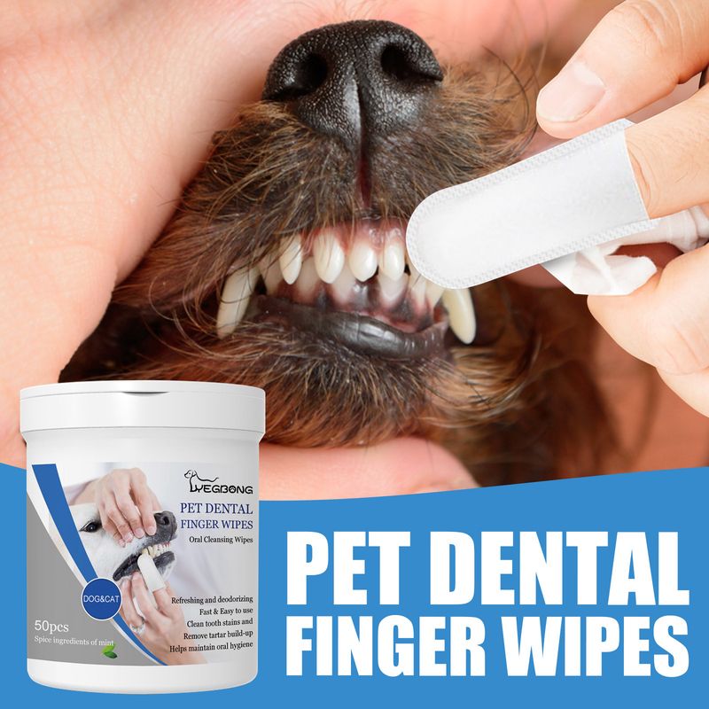 Fingertücher für die Zahnpflege von Haustieren, reinigen Zahnstein und gelbe Zähne, Fingermanschetten für die Mundpflege von Hunden_voghion.com