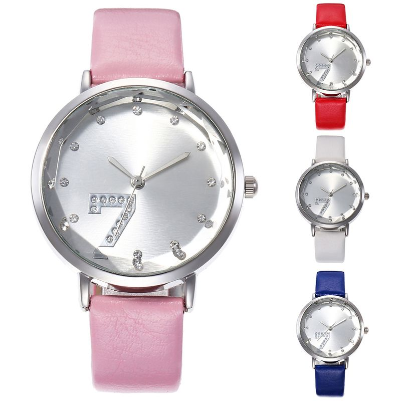 Yamaler moda donna strass quadrante rotondo numero arabo 7 orologio da polso analogico al quarzo_voghion.com