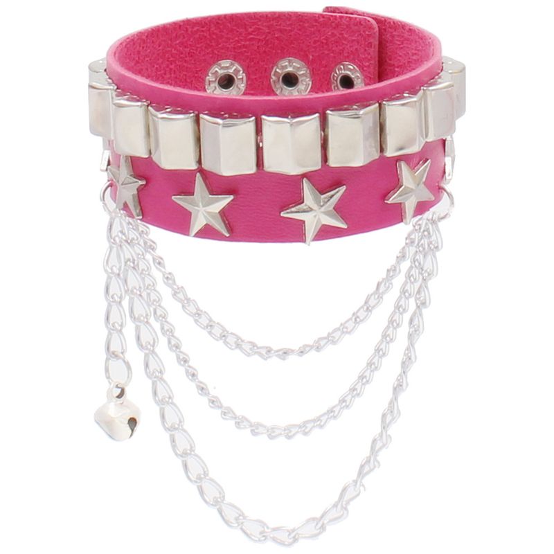 Fashionable Multi-layer Leather Wide Bracelet Personalized And Domineering Skeleton Rivet Punk Street Dance Bracelet Accessory_voghion.com