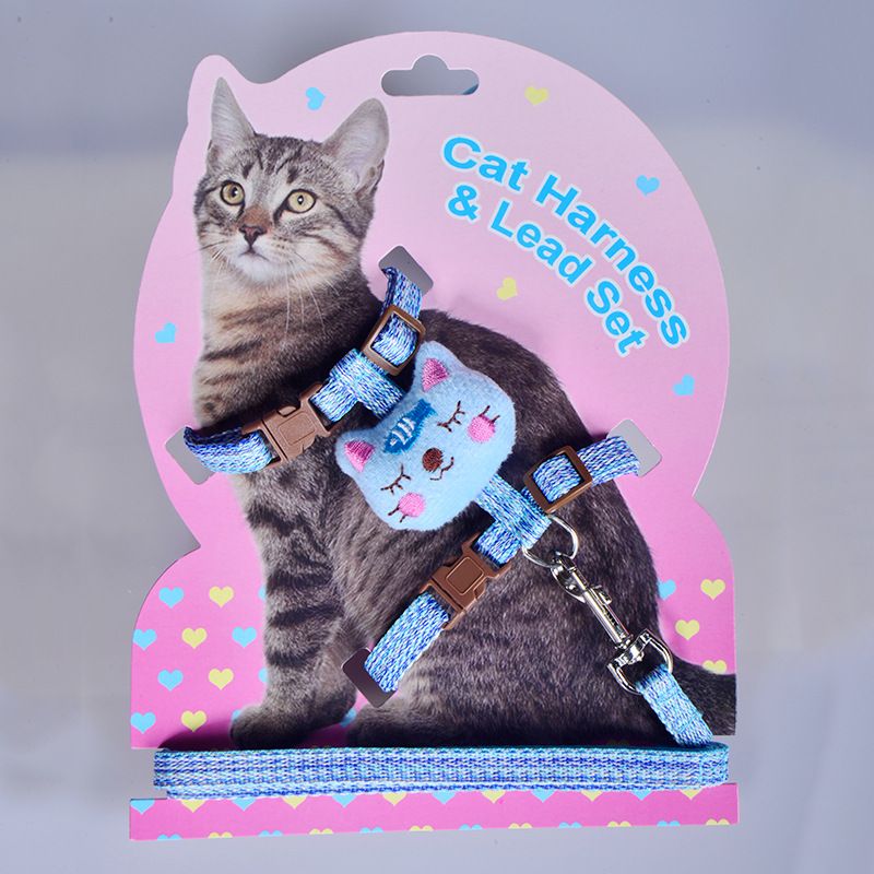 Guinzaglio regolabile anti-fuga per animali domestici, confortevole e di alta qualità, a forma di I, per gatti, all'ingrosso_voghion.com