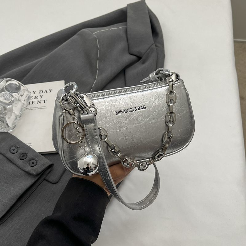 Design Silver Small Hundred, 2025 High Fashion New Single, Niche Crossbody, Chain, Underarm, Shoulder Bag_voghion.com