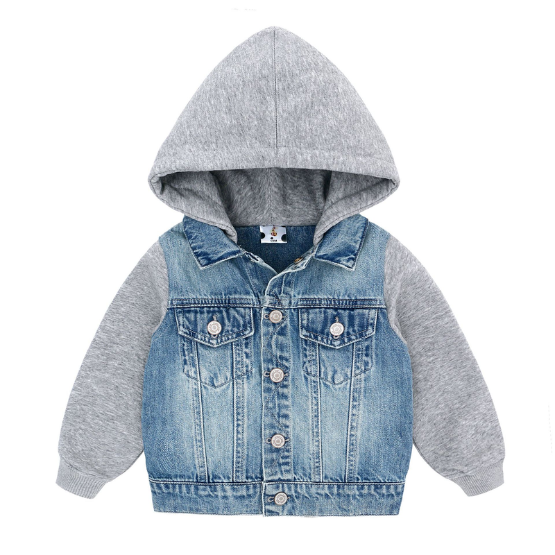 Boys' Denim Jacket Children's Spring And Autumn Style Style Jacket Boy's Baby Hooded Spring Jacket Little Boys' Clothes_voghion.com