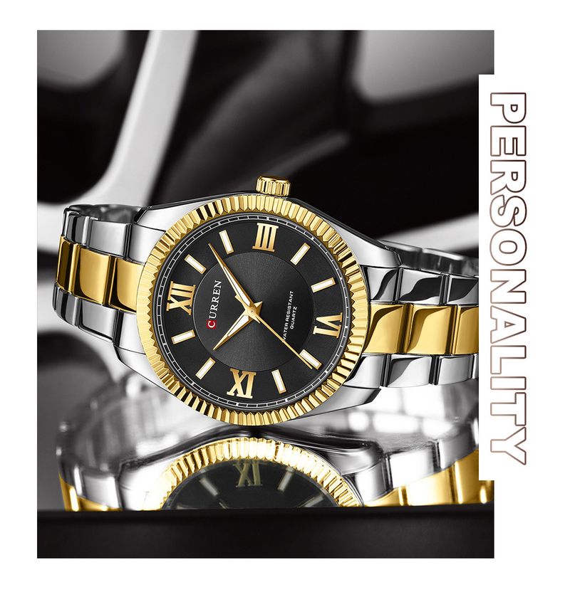 Men's Business Quartz Watch With Roman Numerals, Waterproof Large Dial Stainless Steel Dress Watch For Professional Style_voghion.com