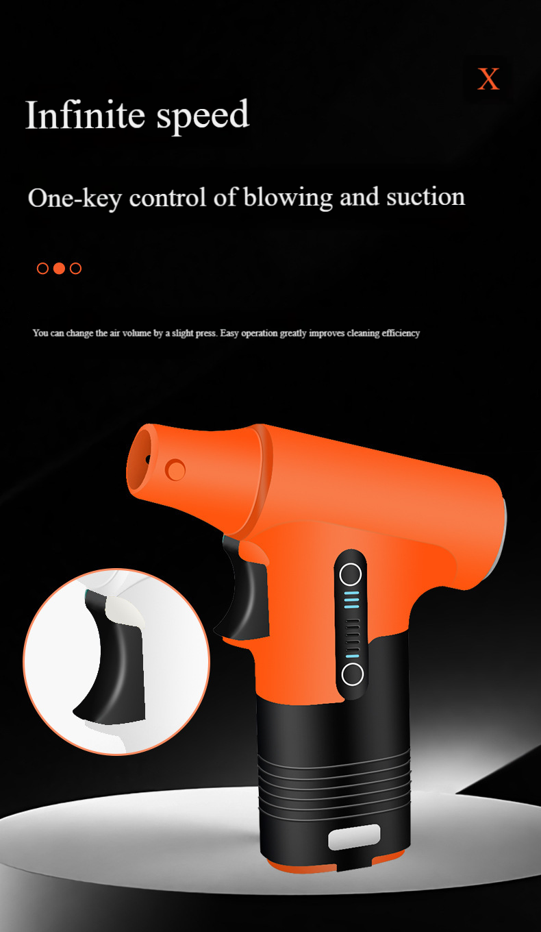 13W RPM Turbo Handheld Fan With Rechargeable Battery - Powerful Portable Blower For Camping, Outdoor & Home Use (Grey/Orange/Yellow/Green)_voghion.com