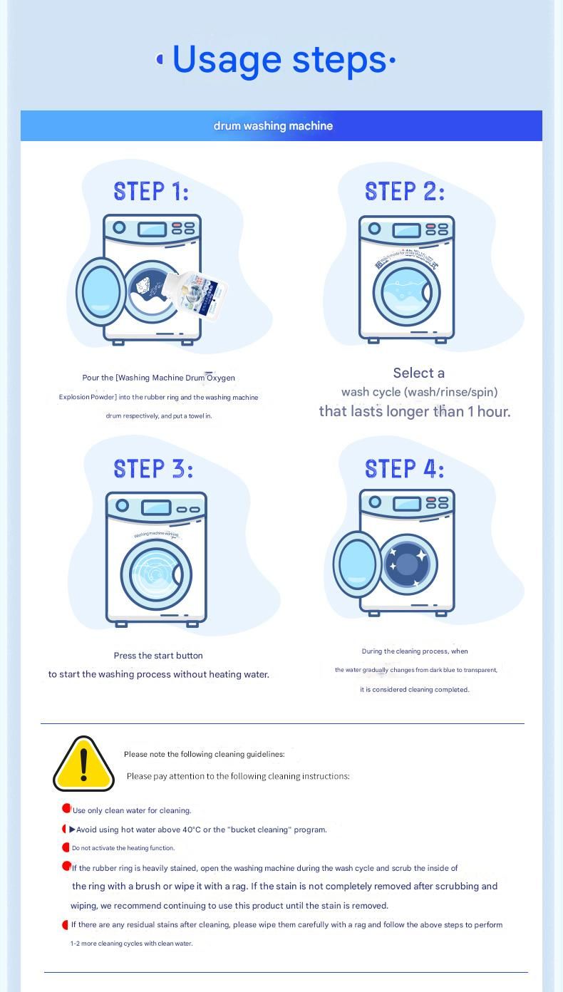 Polvo explosivo de oxígeno City Breath para lavadora, 180 g (2 botellas)_voghion.com