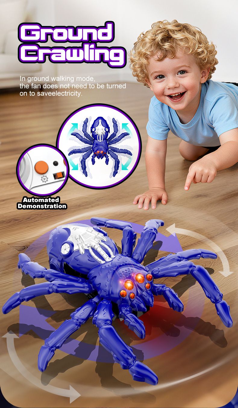 Lagartixa escaladora de paredes controlada remotamente, aranha inteligente recarregável com simulação de rastejamento, brinquedo elétrico infantil para pegadinhas (venda por atacado)._voghion.com