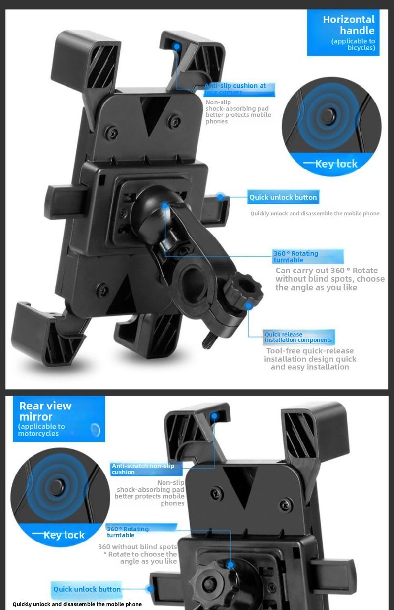 Supporto per bicicletta, supporto per telefono spesso antiurto per veicoli elettrici, supporto per bicicletta con navigazione_voghion.com