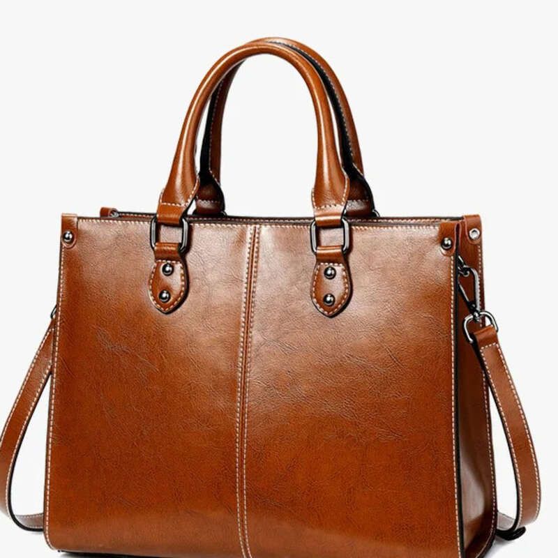 Borsa a mano da donna, tracolla, borsa a tracolla, borsa tote in vera pelle, shopping, moda, ufficio, donna, vera pelle di vacchetta, messenger top_voghion.com