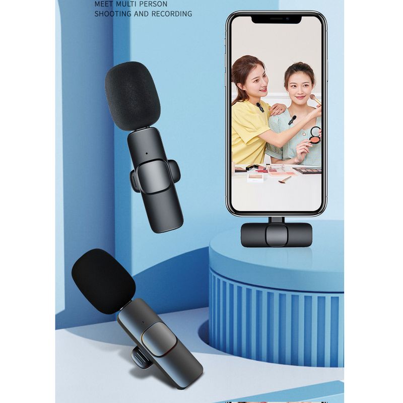 K8K9 Bluetooth Smart Noise Reduction Live Streaming One-to-Two Wireless Lavalier Microphone_voghion.com