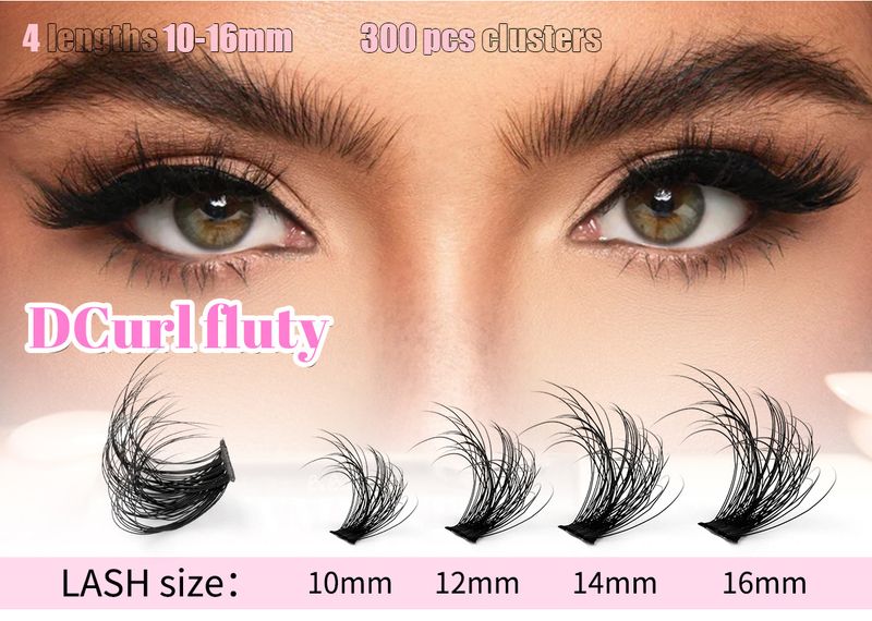 False Eyelashes Segmented Single Cluster DIY False Eyelash Extension Kit 3D Natural Fluffy Thick Curled Eyelashes_voghion.com