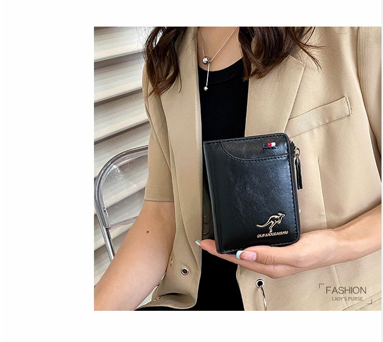 Herren Geldbörse Brieftasche Kurze Brieftasche Retro Reißverschluss Münzbörse Mode Kartenset Multi-Karten Clutch Bag_voghion.com