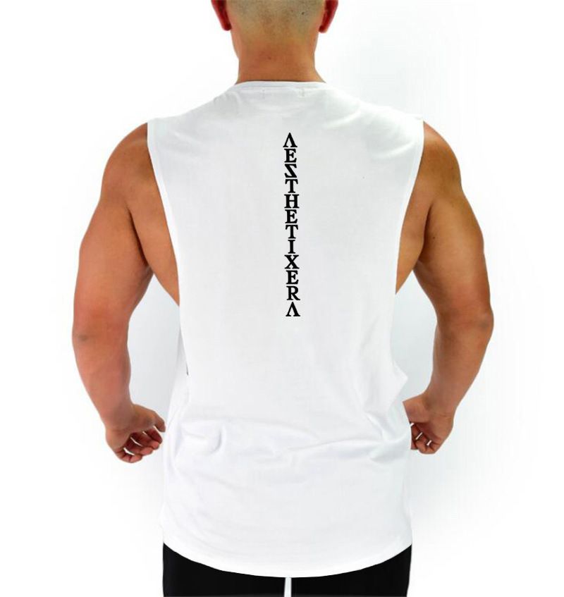 INS Summer Muscle Dog Brother Personalized Back Print Fitness Running Big Split Sports Tank Top Ανδρικό βαμβακερό_voghion.com