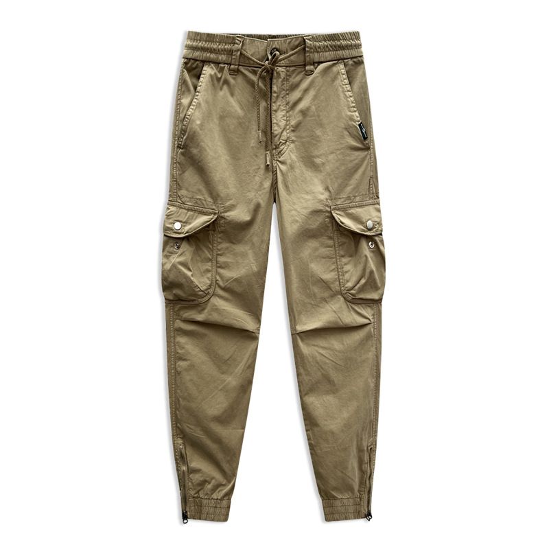 Premium Products 2024 Spring/Summer New Casual Versatile Men's And Women's Same Style Khaki Work Pants, Small, Foot Tight, Nine Cents_voghion.com