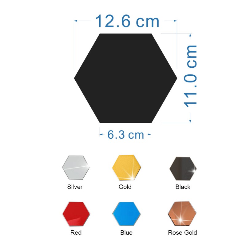 JM006 pegatina de pared de espejo acrílico hexagonal DIY decoración del hogar pegatina de espejo tridimensional impermeable_voghion.com