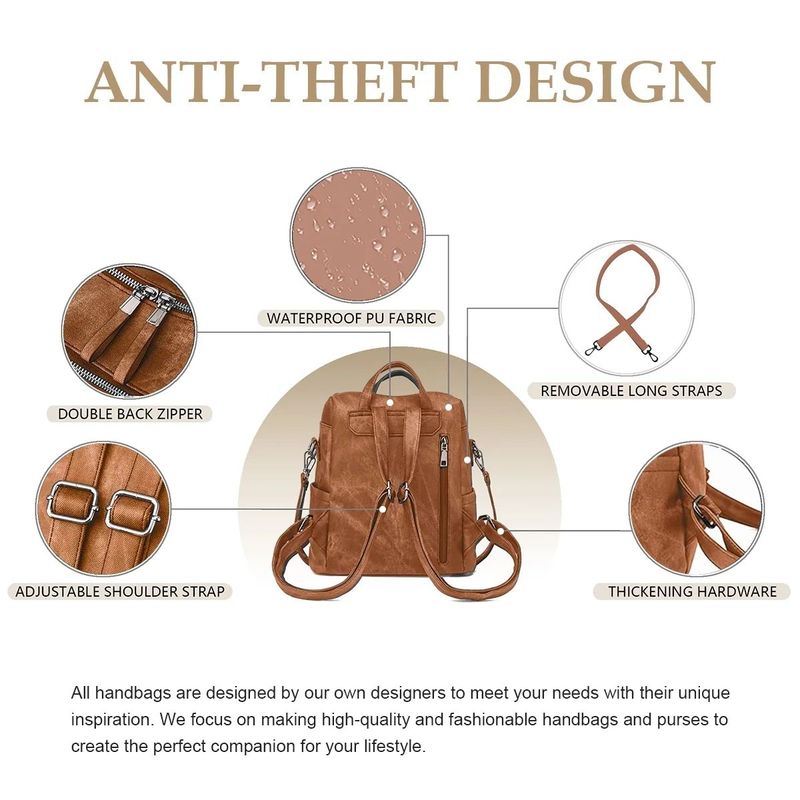 Ladies' Leather Bag - Caramel Color_voghion.com