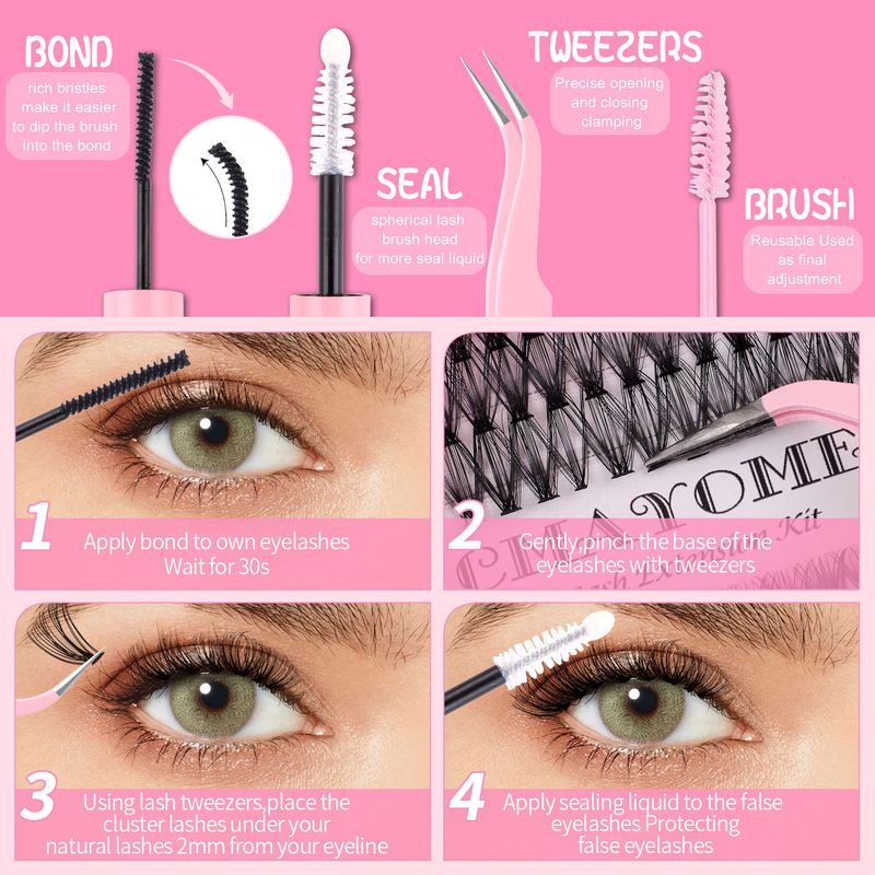 False Eyelashes False Eyelash Extension Set Segmented Single Cluster D Curled Thick Natural Eyelashes_voghion.com