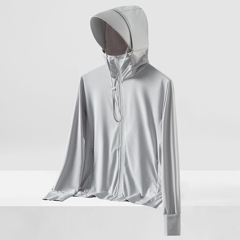 Sommerkleidung für Paare, ultradünn, atmungsaktiv, Sonnenschutz, UV-Schutz, Windjacke in Übergröße mit Kapuze, Eisseidenhaut_voghion.com