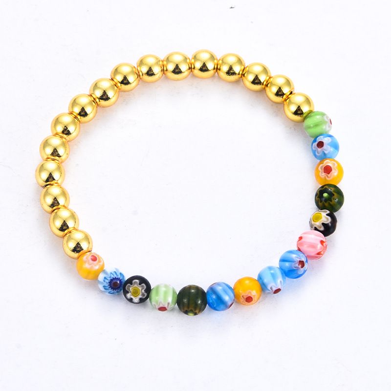 2PCS New Colorful 14K Copper Bracelet With True Gold Plating And Color Preservation_voghion.com