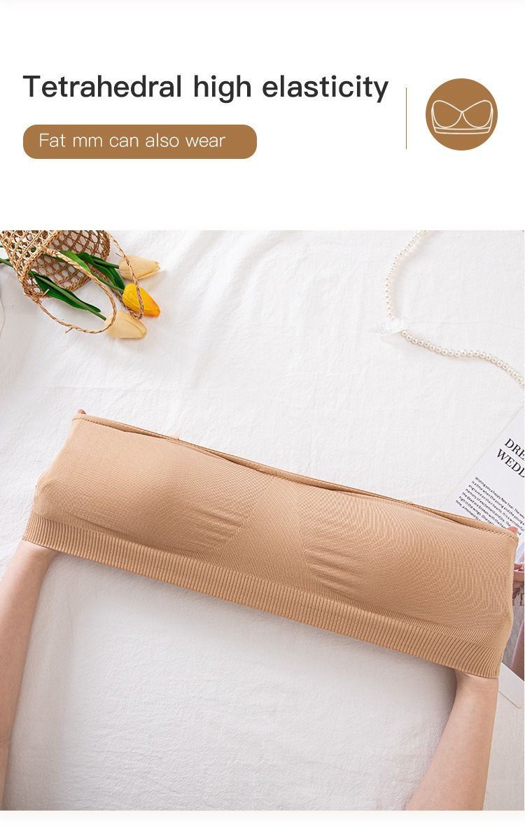 Women's Intimates Tube Top Bra Beautiful Back Strapless No Steel Ring Wrapped Chest_voghion.com