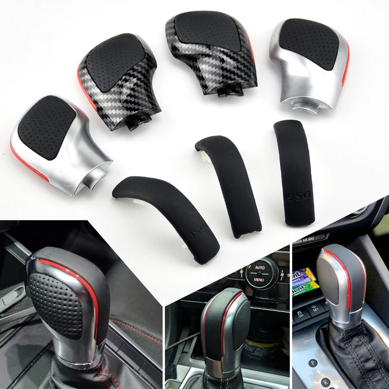 Suède lederen pookknop versnellingspook zijkap DSG embleem voor VW Golf golf 7 R GTI Passat B7 B8 CC R20 Jetta 6 GLI_voghion.com